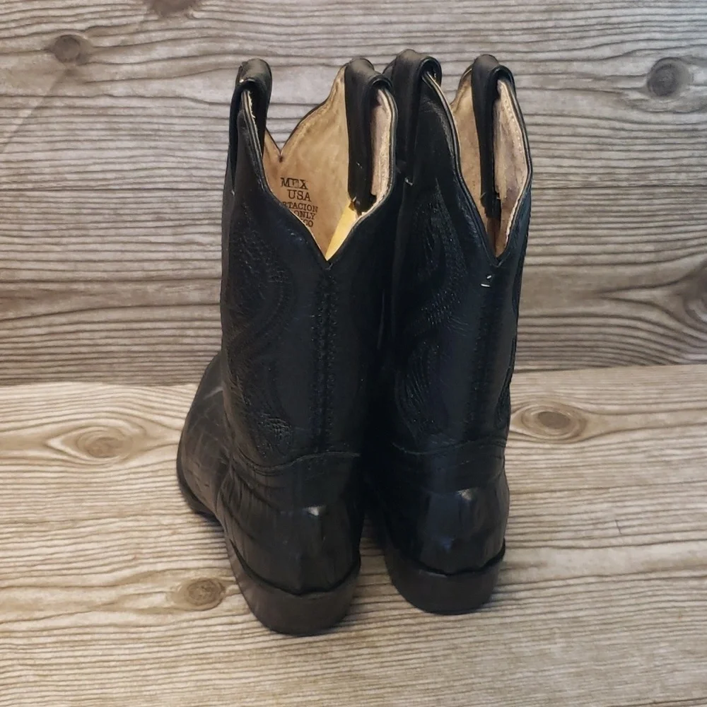 Croc embosed cowboy youth boots size 13